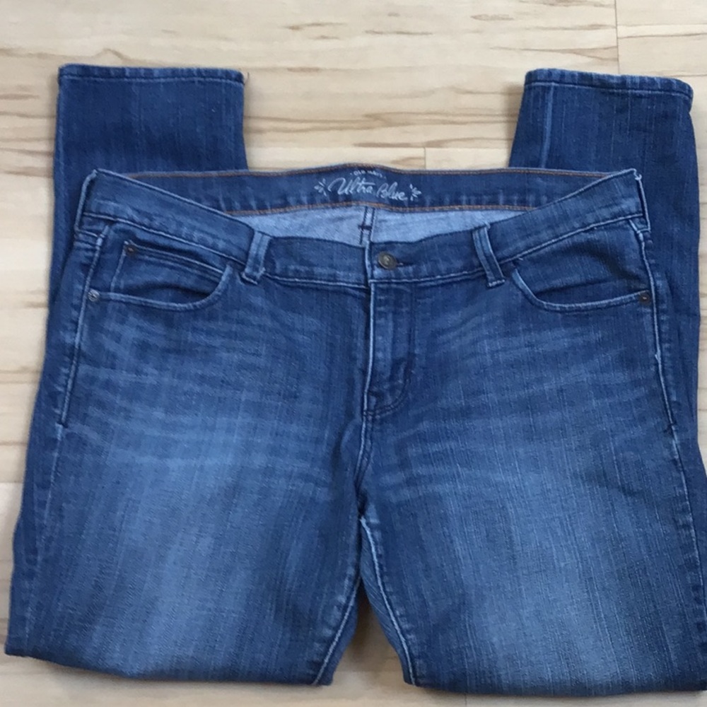 Old Navy Ultra Blue Low Rise Skinny Denim Blue Jean 14 Regular
